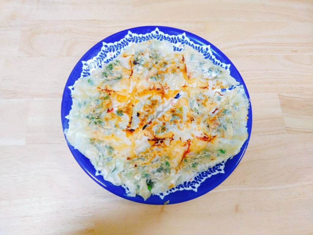 餃子が焼けた様子